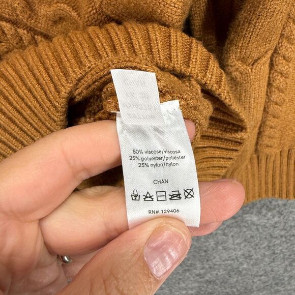 Venus Sweater Pullover Women M Medium Brown Striped Knit Long Sleeve High Neck - Picture 6 of 7